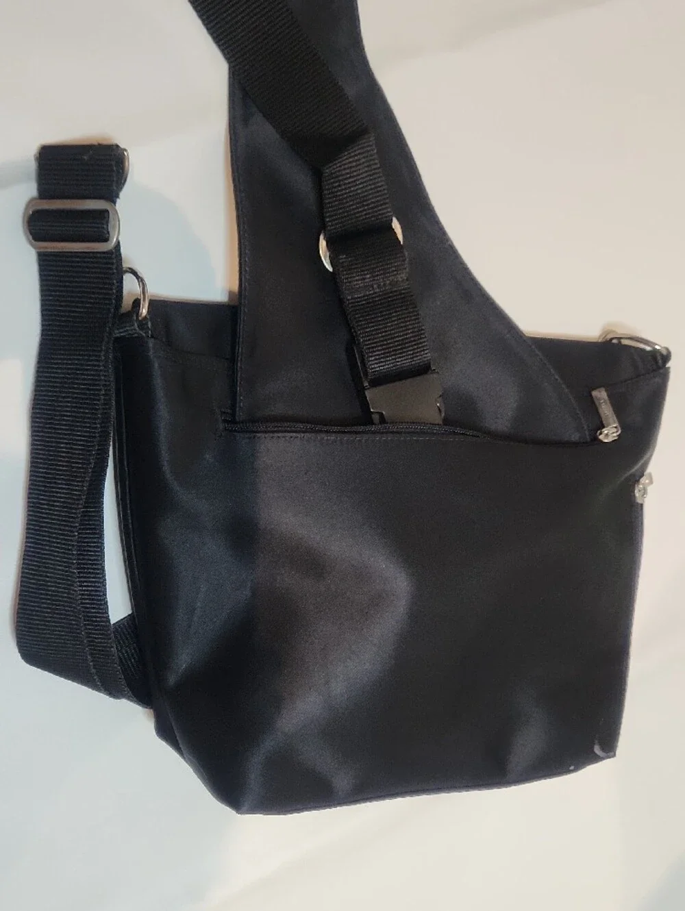 Vintage ESPIRIT Black Nylon Messenger Crossbody Bag